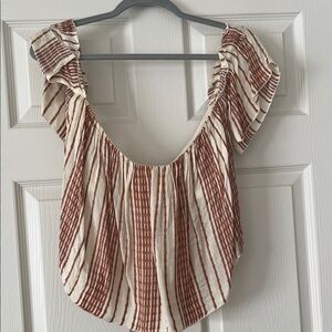 O'Neill Brown and Cream Striped Blouse